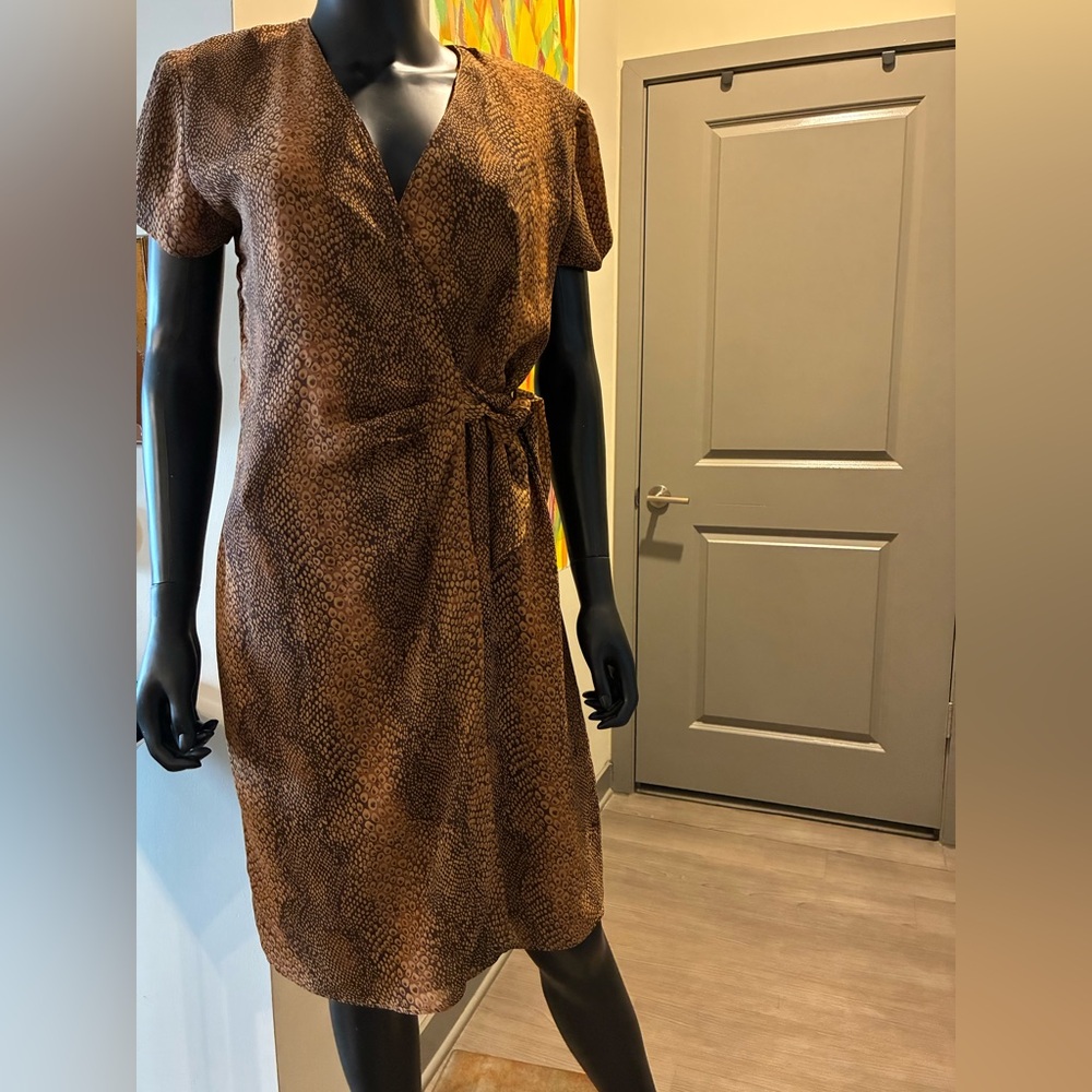 Mlle Gabrielle Brown Patterned Midi Dress